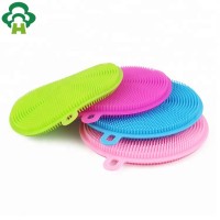 Multipurpose Reusable Silicone Kitchen Cleaning Brush Heat Resistant Pot Holder Dish Washing Scrubber Sponge